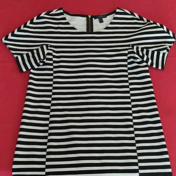 J. Crew Black& White Striped Tee Shirt Dress - Picture 10 of 10